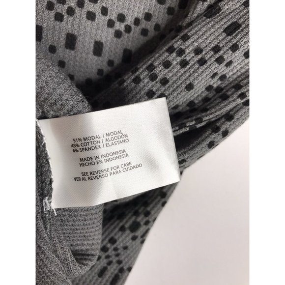 Orvis Womens Medium Waffle Thermal Top Long Sleeve Gray Black Stretch Modal - Picture 6 of 8